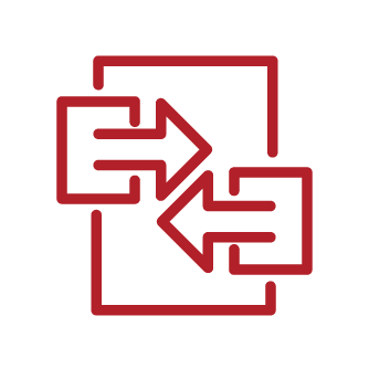 Icon of a sheet of a paper with inside pointing arrows