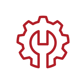 Icon of a spanner within a gear